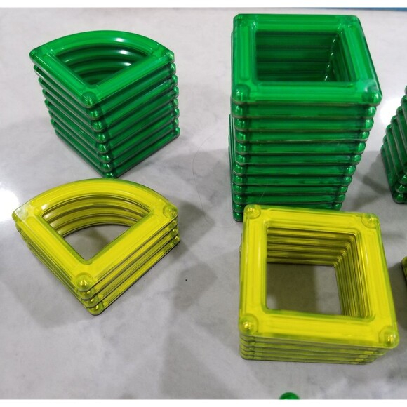 Guide Craft Power Clix frames lot of 129 pieces magnetic building tiles - Picture 3 of 10